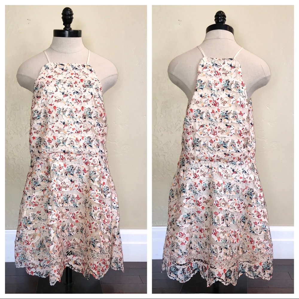 Tularosa Cyrus Lace Halter Neck Flare Dress Size Large